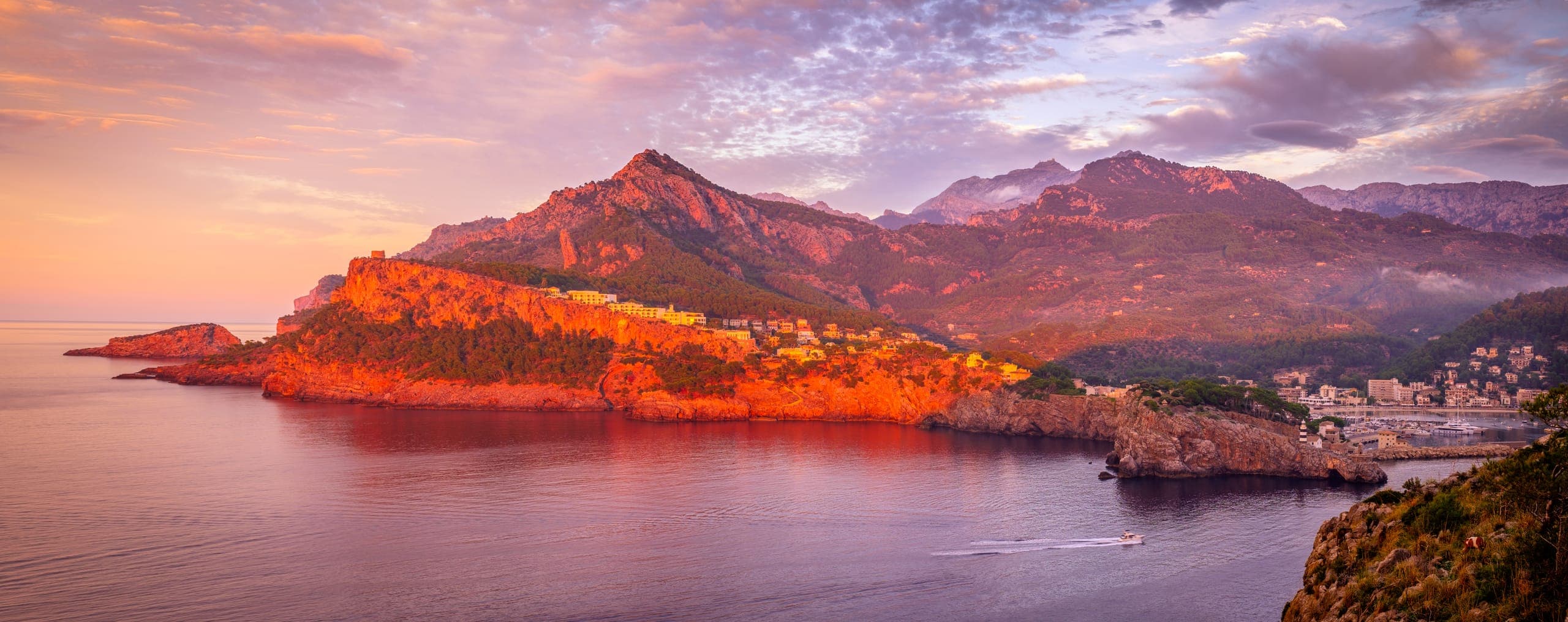 Golden-hour view over the Mallorcan coast